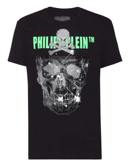 T-shirt Round Neck SS Skull strass