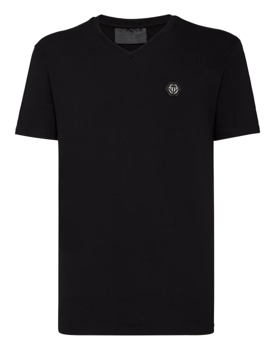 T-shirt V-Neck SS Skull strass