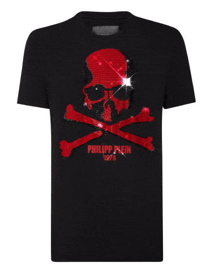 T-shirt Round Neck SS Skull strass