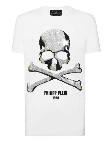 T-shirt Round Neck SS Skull strass
