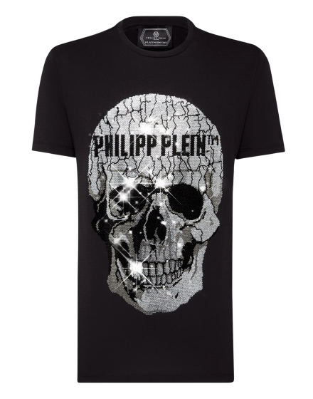 T-shirt Round Neck SS Skull strass