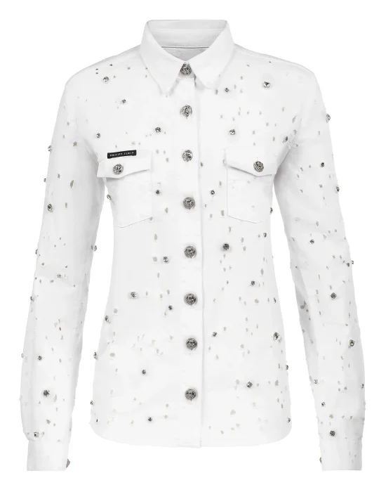 Denim Shirt Ls Crystal