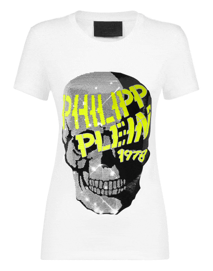 T-shirt Round Neck SS Skull strass