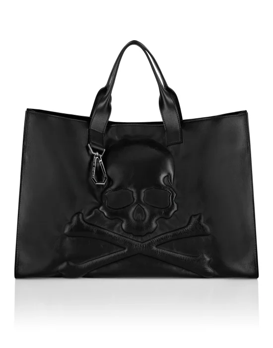 SKULL  EMBOSSED  LARGE TOTE