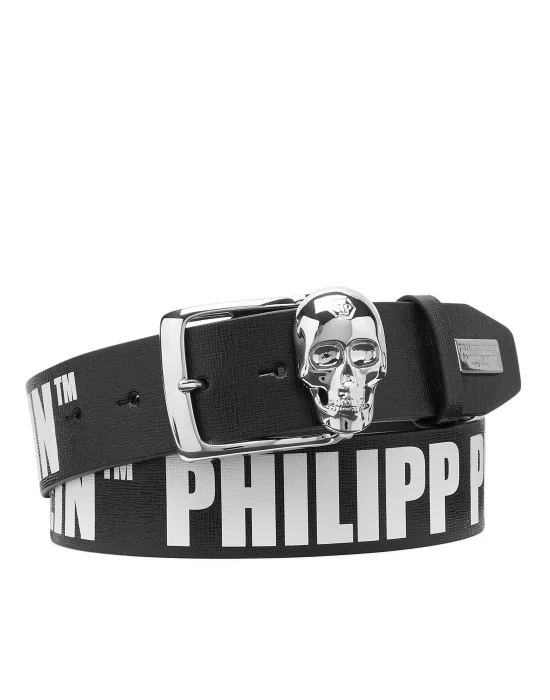 Leather Belt Skull and Plein
