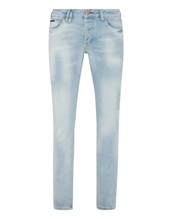 Denim Trousers Super Straight Cut Destroyed