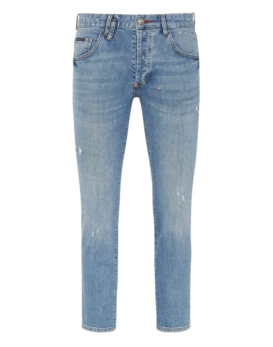 Denim Trousers Skinny Hexagon