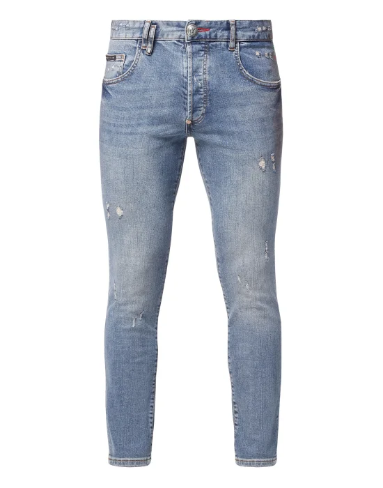 Denim Trousers Skinny Destroyed Iconic Plein