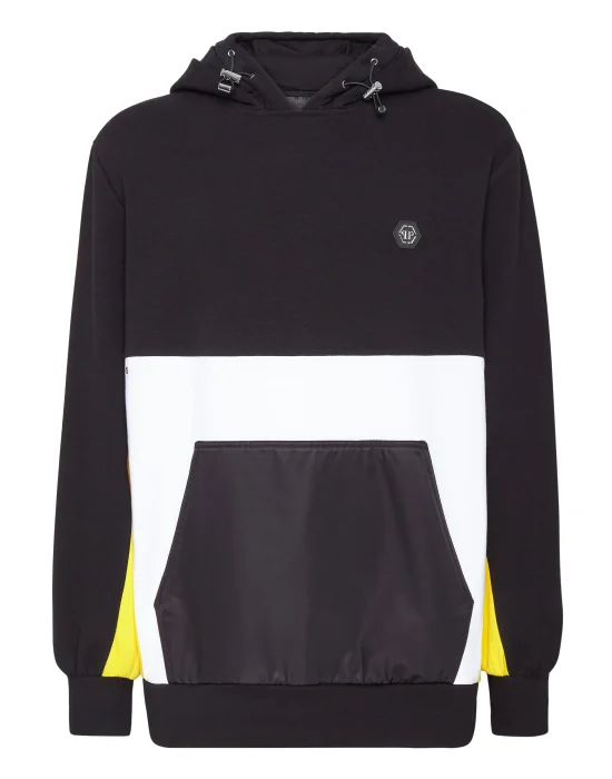 Double Hoodie sweatshirt Nylon Insert Iconic Plein