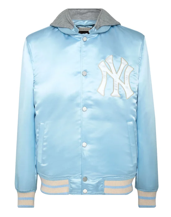 Satin Hoodie College Bomber Iconic Plein