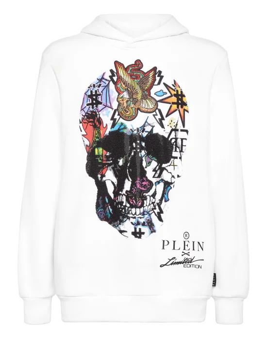 Hoodie sweatshirt Tattoo Skull strass