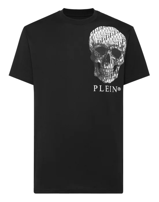 T-shirt Round Neck SS Skull and Plein with Crystals