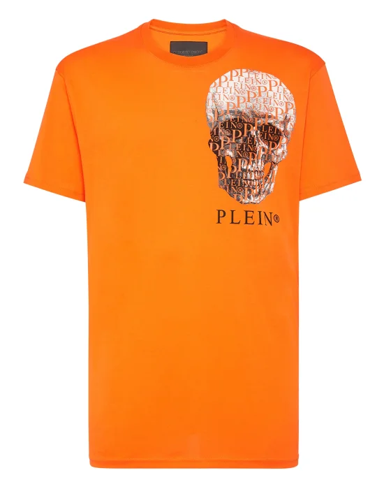 T-shirt Round Neck SS Skull and Plein with Crystals