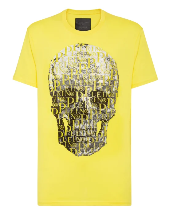 T-shirt Round Neck SS Skull and Plein with Crystals