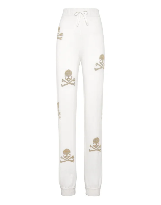 Wool Blend Jogging Trousers Crystal Skull