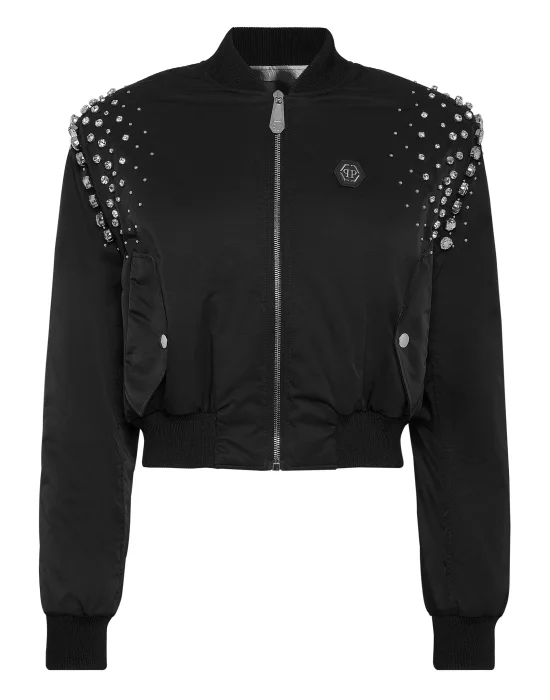 Bomber Jacket Crystal Iconic Plein with Crystals