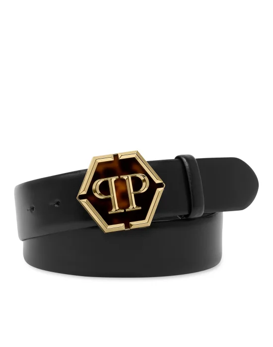 Leather Belt Hexagon