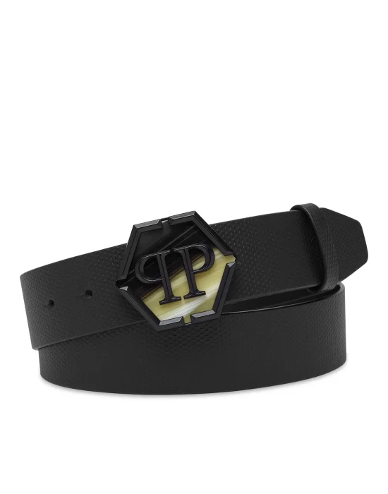 Leather Belt Hexagon