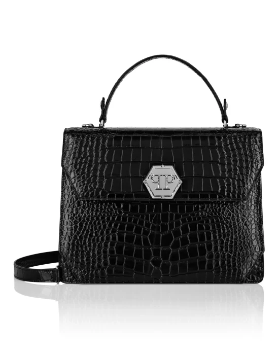 Croco Embossed Superheroin Large Handle bag