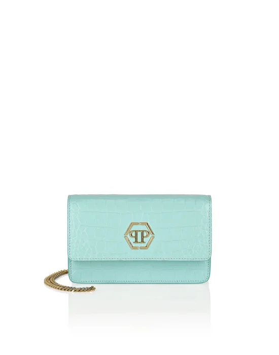Clutch Croco Print Hexagon