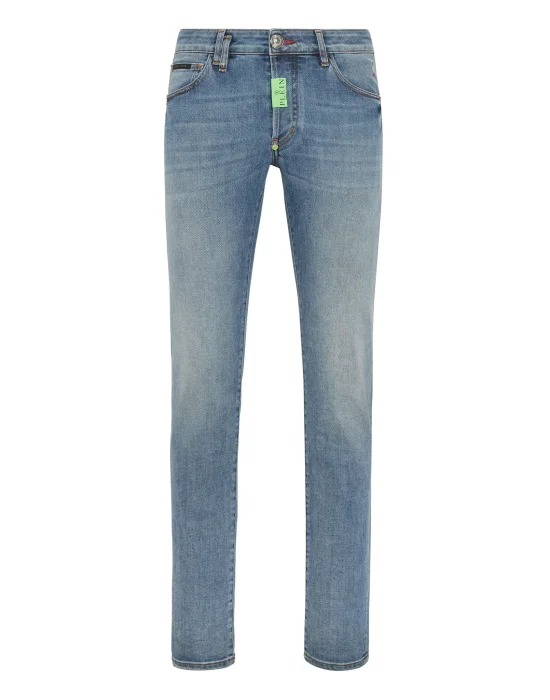 Denim Trousers Super Straight Cut Premium Hexagon