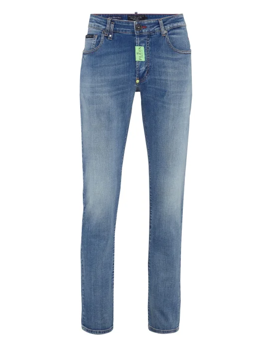 Denim Trousers Super Straight Cut Premium Hexagon