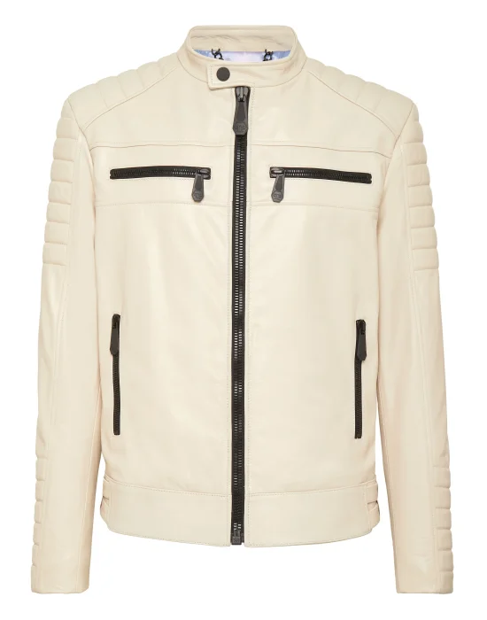 Leather Moto Jacket Iconic Plein