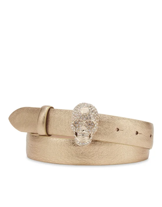 Leather Glitter Belt Skull