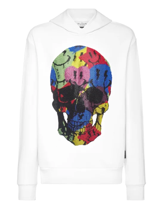 Hoodie Sweatshirt with Crystals Smile