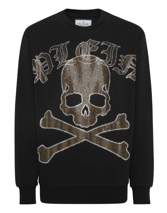 Sweatshirt LS with Crystals Paisley Gothic Plein