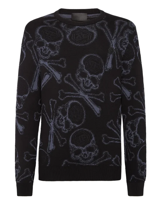 Cotton Pullover Round Neck Skull&Bones