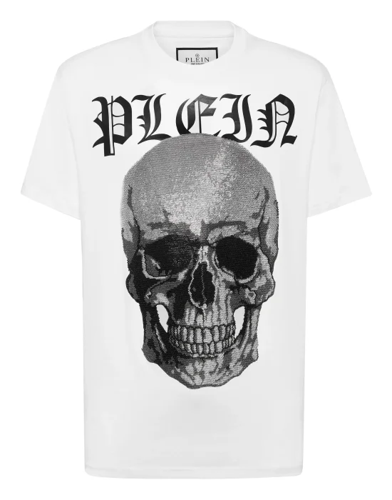 T-shirt Round Neck SS with Crystals Skull