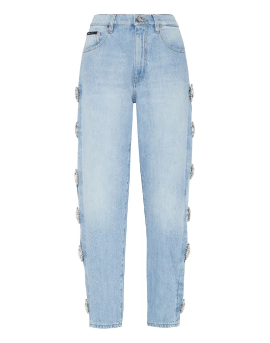 Denim Trousers Mom Fit Brooches