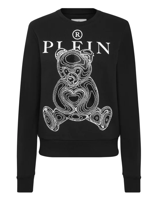 Sweatshirt LS with Crystals Teddy Bear