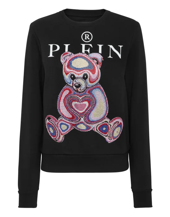 Sweatshirt LS with Crystals Teddy Bear