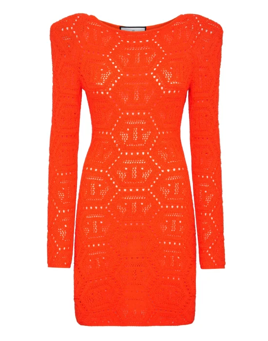 Fluo Knit Mini Dress Monogram