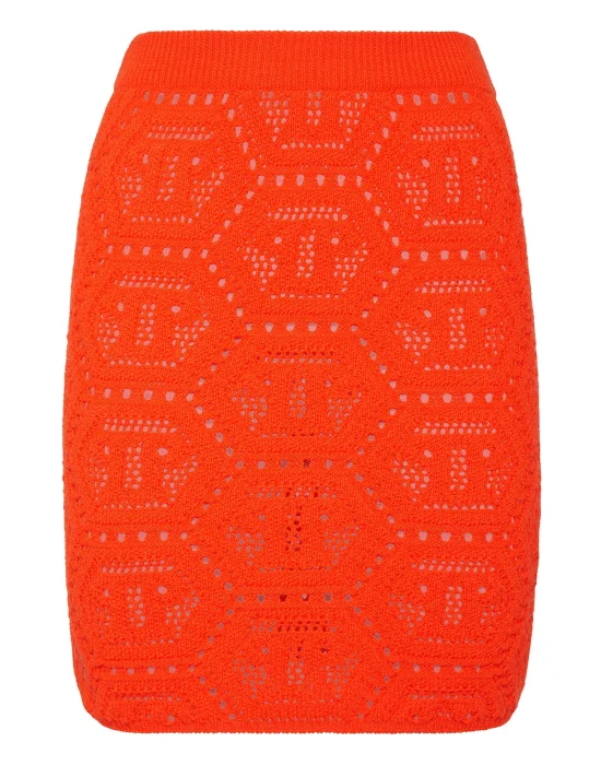 Fluo Knit Mini Skirt Monogram