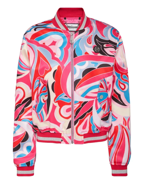 Satin Bomber Colorful Circus
