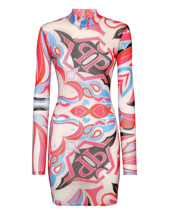 Mini Dress LS Colorful Circus