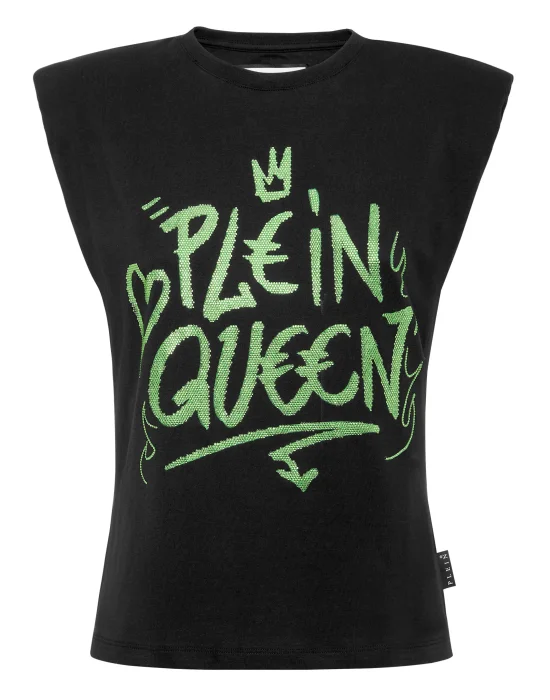 Sleeveless T-Shirt Sexy Pure with Crystals