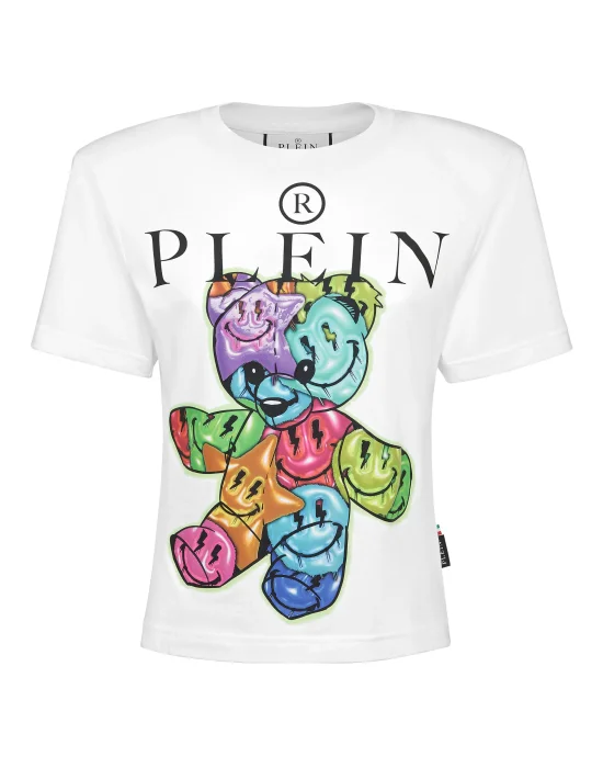 Padded Shoulder T-shirt Sexy Pure Smile