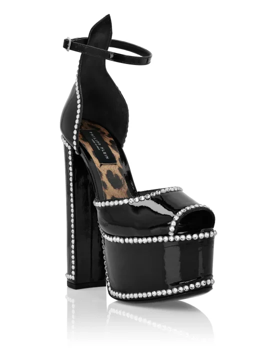 Patent Leather Platform Sandals Hi-Heels
