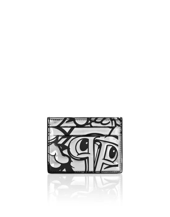 Mirror Leather Credit Cards Holder Smile