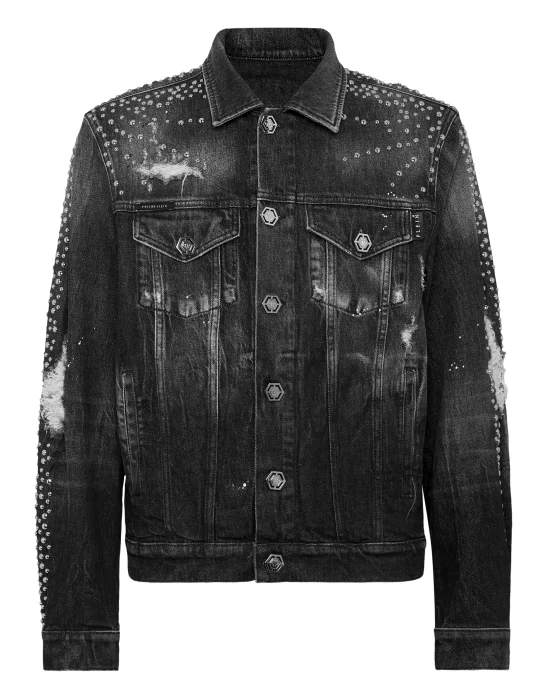 Denim Trucker Jacket LS Studs