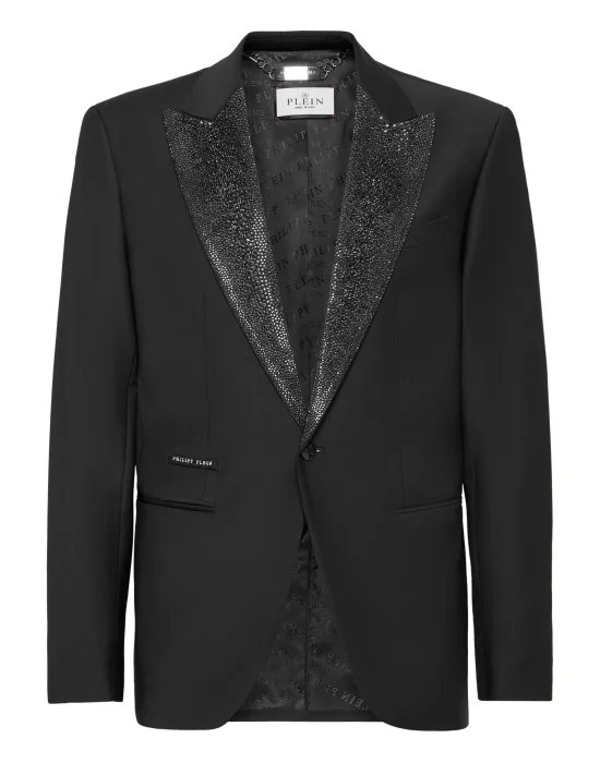 Wool Blazer LS Strass Rever