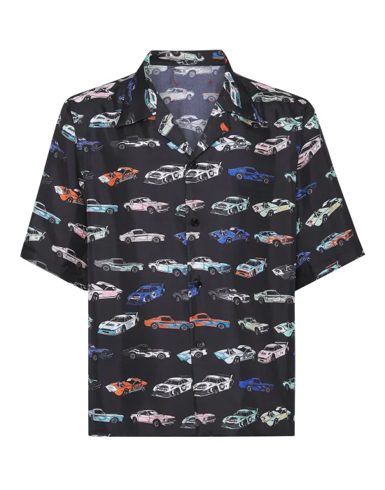 Silk Bowling Shirt SS Cars Racing