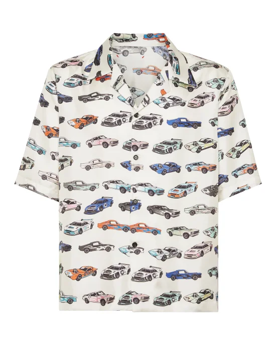 Silk Bowling Shirt SS Cars Racing