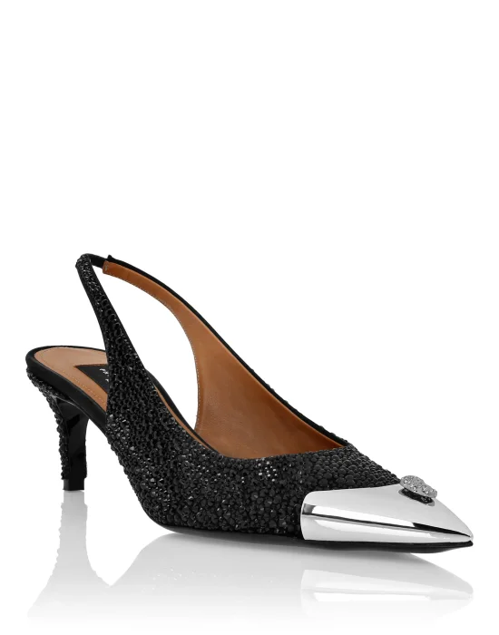Satin Slingback Mix Strass