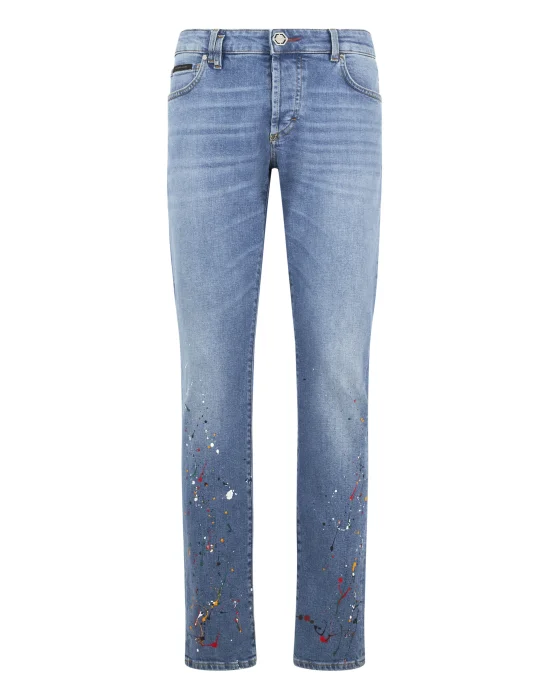 Super Straight Cut Jeans Paint