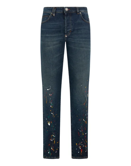 Super Straight Cut Jeans Paint